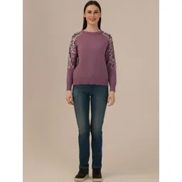 Albion By CnM Women Embroidered Woollen Pullover with Embellished Detail-picture-30
