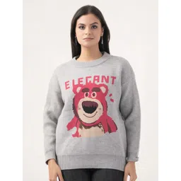 Albion By CnM Women Printed Round Neck Pullover Sweater-picture-14