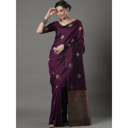 ALBIRA CREATION Zari Silk Blend Handloom Banarasi Saree-picture-26