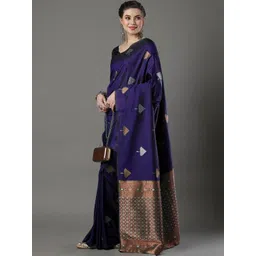 ALBIRA CREATION Zari Silk Blend Handloom Banarasi Saree-picture-32