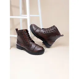 ALCAZO Men Blocked-Heeled Biker Boots-picture-38
