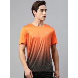 ALCIS Anti Static Orange Slim Fit Geometric Print Sports T-Shirt-picture-37