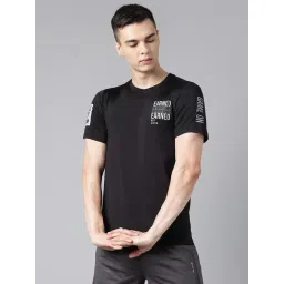 ALCIS Black Printed Anti-Static Drytech+ Slim Fit Training T-Shirt-picture-31