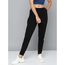 ALCIS Black Regular Fit Mid Rise With Side Taping Training Joggers-picture-25