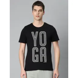 ALCIS Black Regular Fit Printed Crew T-Shirt-picture-36