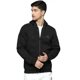 ALCIS Black Regular Fit Sports Hooded Jacket-picture-30