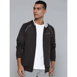 ALCIS Black Slim Fit Hooded Jacket-picture-27