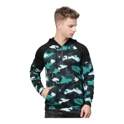 ALCIS Blue & Black Regular Fit Camouflage Hooded Sweatshirt-picture-37