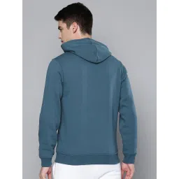 ALCIS Blue Regular Fit Printed Hooded Sweatshirt image 2