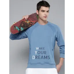 ALCIS Blue Regular Fit Printed Sweatshirt-picture-13