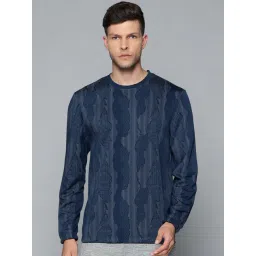 ALCIS Blue Slim Fit Self Pattern Sweatshirt-picture-28