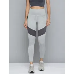 ALCIS Grey Color-Block Mid Rise Cropped Sport Tights-picture-22