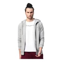 ALCIS Grey Cotton Regular Fit Hooded Sweatshirt-picture-10