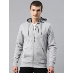 ALCIS Grey Regular Fit Logo Printed Sports Hoodie-picture-30