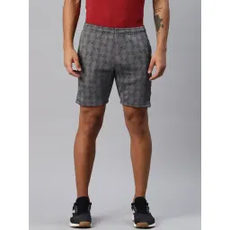 ALCIS Grey Slim Fit Printed Training Sports Shorts-picture-24