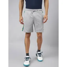 ALCIS Light Grey Melange Soft-Touch Slim Fit Athleisure Shorts-picture-28