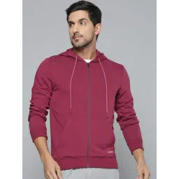 ALCIS Maroon Regular Fit Printed Sports Hoodies-picture-34