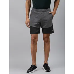 Alcis Men Black & Charcoal Grey Colourblocked Slim Fit Sports Shorts-picture-32