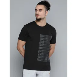 Alcis Men Black & White Typography Printed Slim Fit Training or Gym T-shirt-picture-32