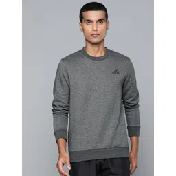 Alcis Men Charcoal Grey Solid Cotton Sweatshirt-picture-25