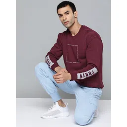 Alcis Men Maroon Cotton Printed Sweatshirt-picture-34