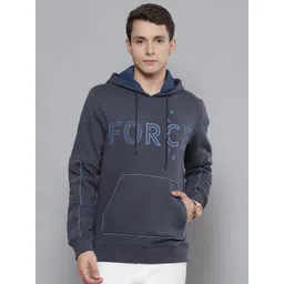 Alcis Men Navy Blue Printed Hooded Sweatshirt-picture-23