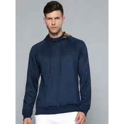 Alcis Men Navy Blue Solid Hooded Sweatshirt-picture-18