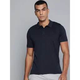 Alcis Men Navy Blue Solid Polo Collar T-shirt-picture-30