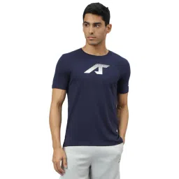 ALCIS Navy Soft-Touch Regular Fit Printed Athleisure T-Shirt-picture-22