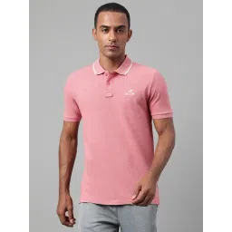 ALCIS Red Melange Soft-Touch Regular Fit Athleisure Polo T-Shirt-picture-39