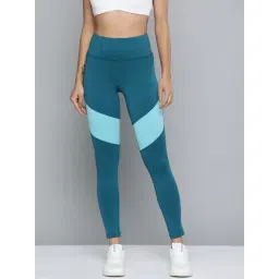ALCIS Teal Color-Block Mid Rise Cropped Sport Tights-picture-15