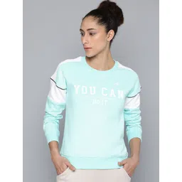 Alcis Women Blue & White Cotton Printed Sweatshirt-picture-11