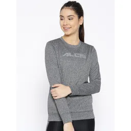 Alcis Women Charcoal Grey Solid Sweatshirt-picture-10