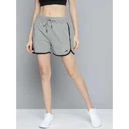 Alcis Women Grey Melange Solid Knitted Slim Fit Running Sports Shorts-picture-24