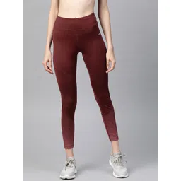Alcis Women Maroon Solid Cropped Tights-picture-24