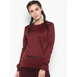 Alcis Women Maroon Solid Sweatshirt-picture-19