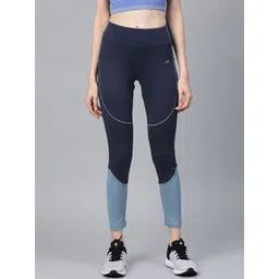 Alcis Women Navy Blue Secure Fit Colourblocked Cropped Training Tights-picture-18