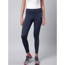 Alcis Women Navy Blue Solid Secure Fit Cropped Training Tights-picture-27