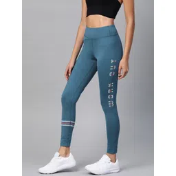 Alcis Women Teal Blue Printed Detail Tights-picture-14