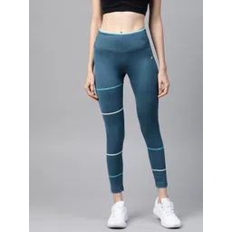 Alcis Women Teal Blue Solid Tights-picture-27