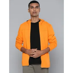 ALCIS Yellow Regular Fit Printed Sports Hoodies-picture-15