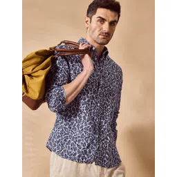 Aldeno Men Comfort Button-Down Collar Floral Printed Casual Shirt-picture-18