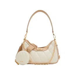 Aldo Beige Striped Medium Shoulder Handbag-picture-45