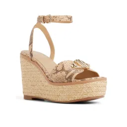 Aldo Droin Women Beige Heels Wedges-picture-12
