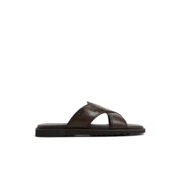 Aldo Men's OLINOA Dark Brown Cross Strap Sandals-picture-33