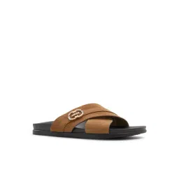 Aldo Men's Open Brown Cross Strap Sandals-picture-10