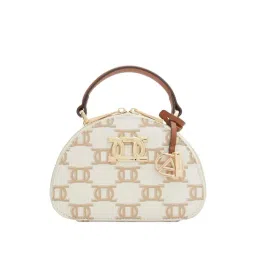 Aldo White & Brown Printed Small Handbag-image-26