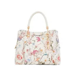 Aldo White Floral Satchel Handbag-image-29