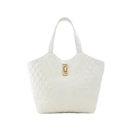 Aldo White Quilted Medium Tote Handbag-image-13