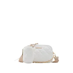 Aldo White Striped Medium Sling Handbag-image-0